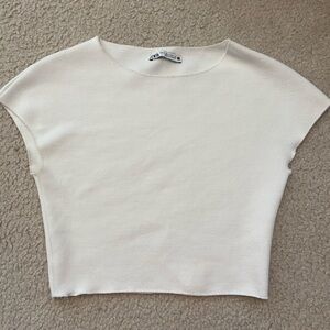 white zara crop top